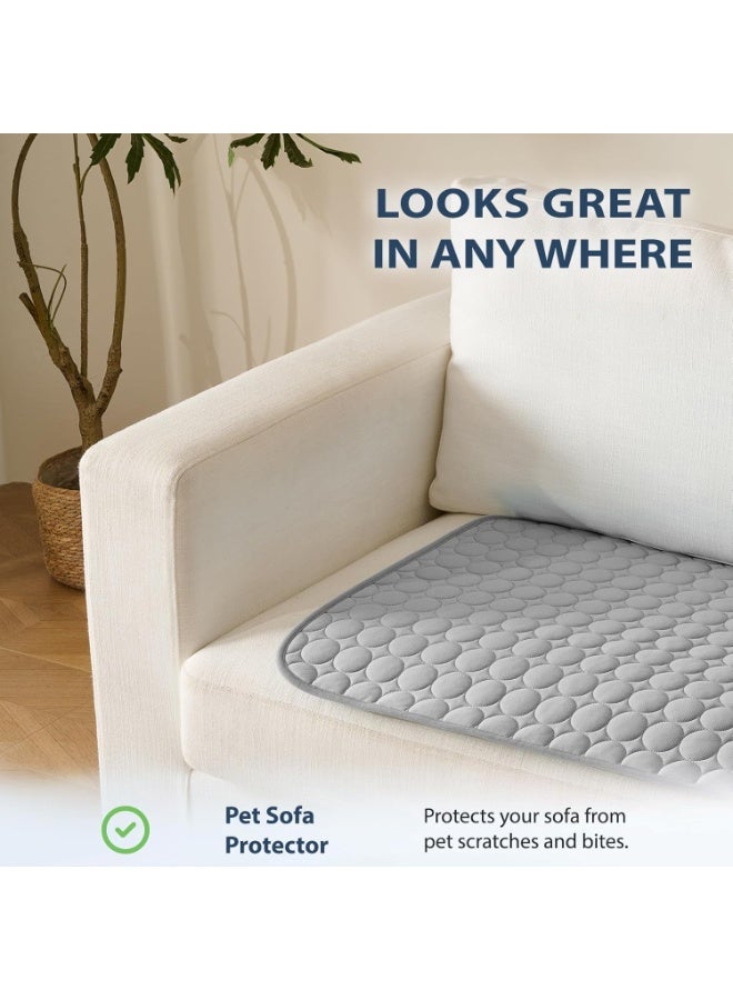 الصيف التبريد حصيرة ووسادة النوم- امتصاص المياه أعلى، سهلة حمل، EZ نظيفة، المواد آمنة. ابقي التبريد للحيوانات الأليفة والأطفال والكبار.  (رمادي، 28 "x 22") غرا - Image 2